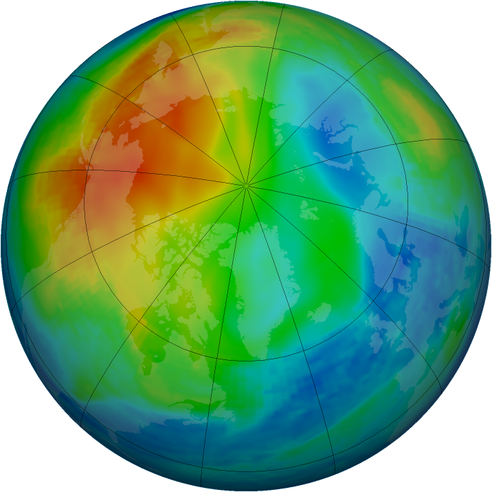 Arctic ozone map for 04 December 1993
